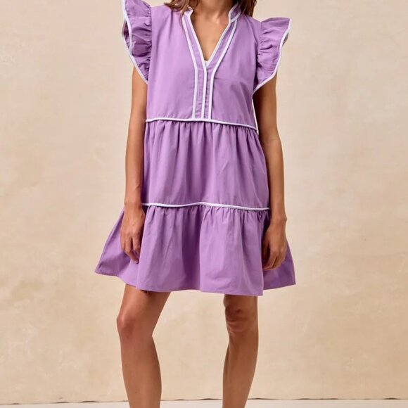 ✨NWT BiBi Gameday Theme Contrast‎ Binding Ruffled Dress - Picture 12 of 14